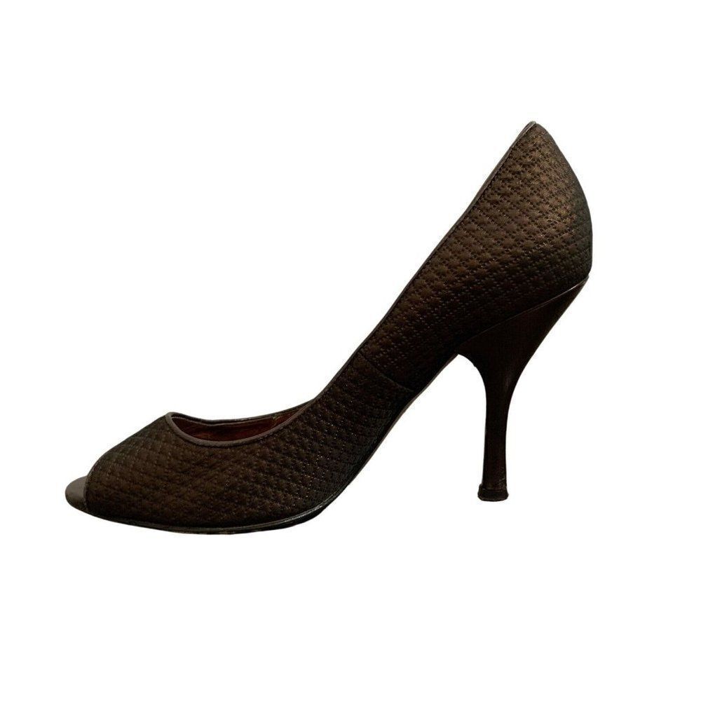 enzo angiolini eamaylie Solid Brown Copper High Heels Peep Toe 7.5
